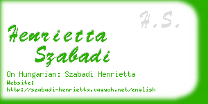 henrietta szabadi business card